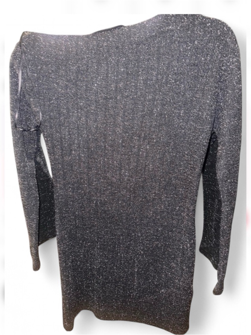 NWOT Zara Black and Silver off the shoulder Knit dress - Picture 11 of 11